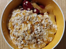 Quark-Joghurt mit Obst, Haferflocken und Honig | Hochgeladen von: MADmanOne