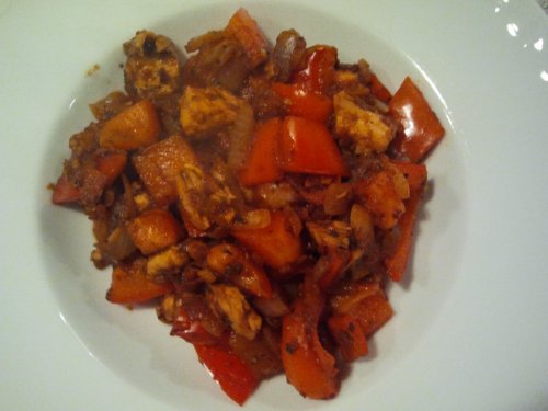 Paprika-Tomaten-Pfanne mit Hühnchen | Hochgeladen von: Ramona76