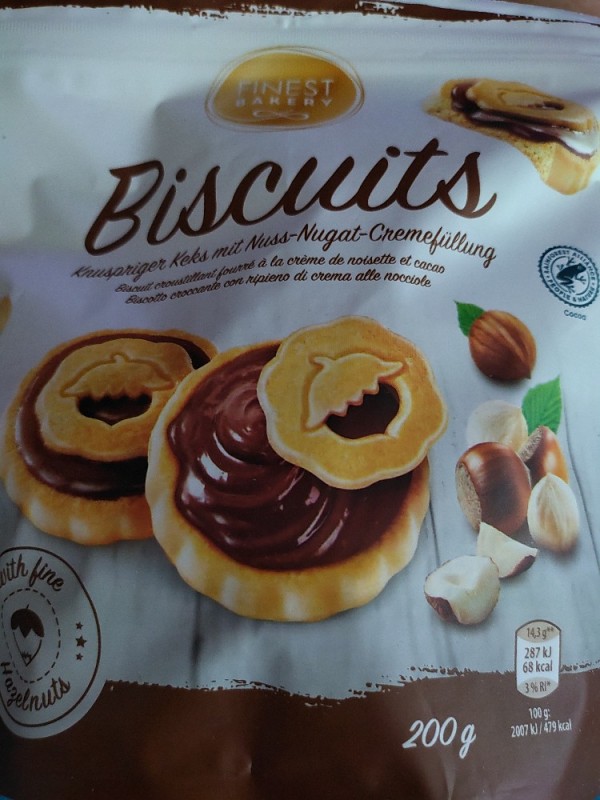 Biscuits, knuspriger Keks mit Nuss-Nougat- Cremefüllung von Salz | Hochgeladen von: Salzchips