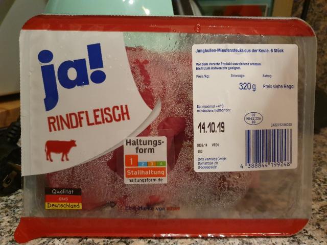 Ja! Rindfleisch, Jungbullen Minutensteak aus der Keule von NicSa | Hochgeladen von: NicSausK