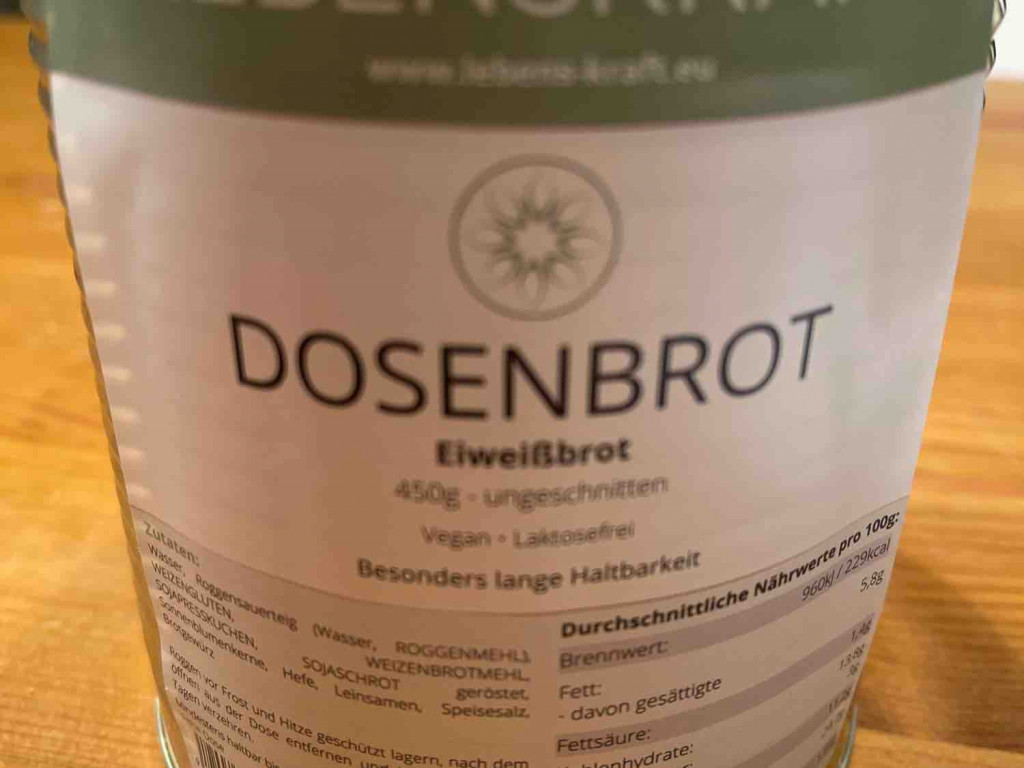 Dosenbrot Eiweiß Brot, 450 g umgeschnitten vegan laktosefrei von | Hochgeladen von: JanJohann