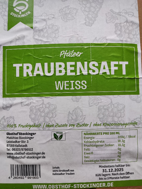 Pfälzer Traubensaft weiss, 100% Fruchtgehalt ohne Zusatz von Zuc | Hochgeladen von: Knorzeliene