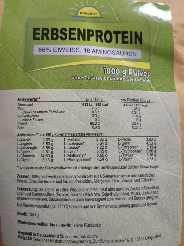 Erbsenprotein von NadineKcal | Hochgeladen von: NadineKcal