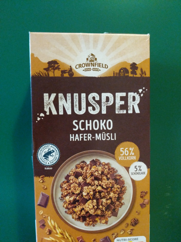 Crownfield, KNUSPER Schoko Hafer-Müsli, 56% Vollkorn, 5% Schokolade ...