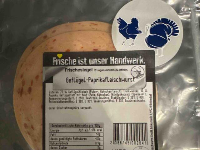 Geflügel Paprikafleischwurst, Edeka von Sappei | Hochgeladen von: Sappei