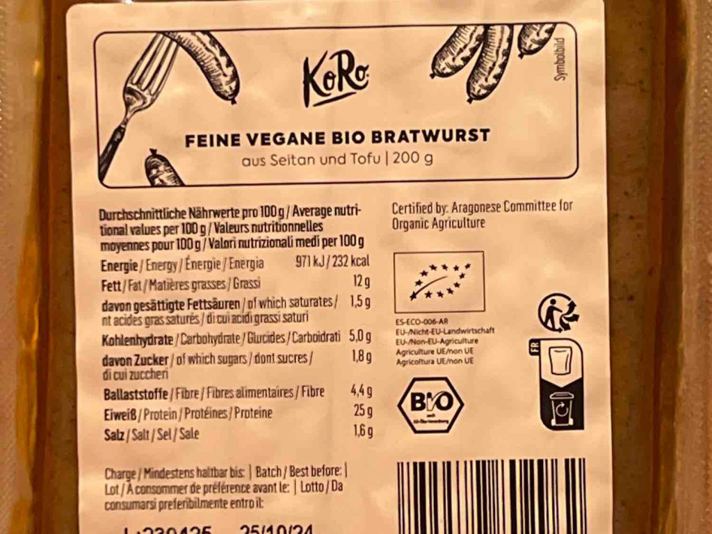 Feine vegane Bio-Bratwurst von Koshy | Hochgeladen von: Koshy