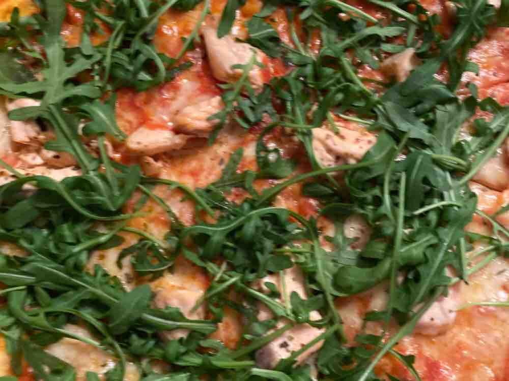 Lachs-Spinat Pizza (Italiener Durchschnittswert), Lachs, Spinat  | Hochgeladen von: japi65