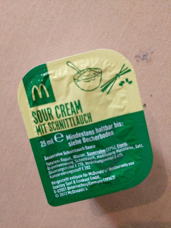 McDonald's, Sour Cream Schnittlauch Dip Kalorien Saucen, Dressing Fddb