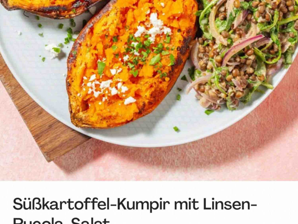 Hello Fresh Süßkartoffel-Kumpir mit Linsen-Rucola-Salat, Schmort | Hochgeladen von: a9p6n