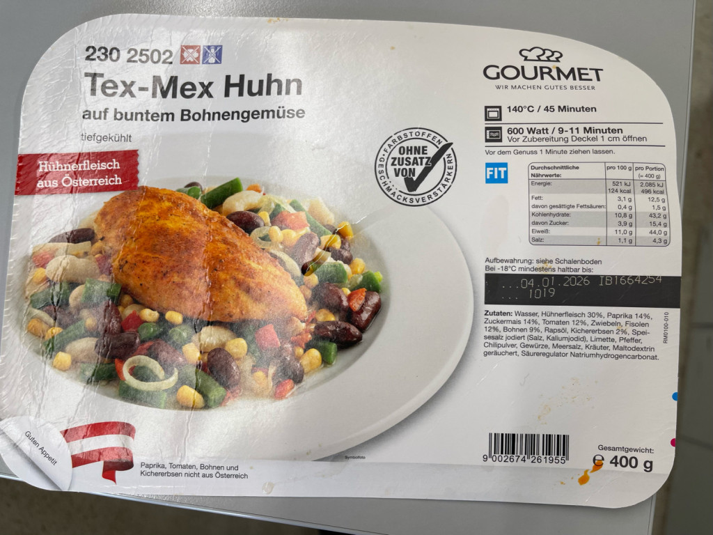 Tex-Mex Huhn auf buntem Bohnengemüse, 3,1 g von WolfgangEHG | Hochgeladen von: WolfgangEHG