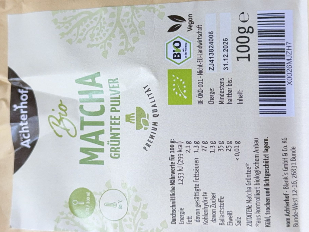 Achterhof Bio Matcha, 100g von lorest | Hochgeladen von: lorest Achterhof Bio Matcha, 100g von lorest | Hochgeladen von: lorest