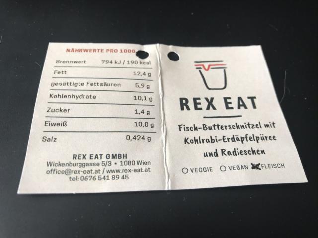 Rex Eat: Fisch-Butterschnitzel mit Kohlrabi-Erdäpfelpüree un | Hochgeladen von: chriger