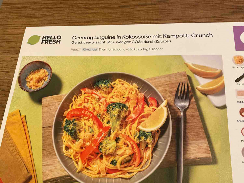 Creamy Linguine in Kokossoße mit Kampott-Crunch von Fazio | Hochgeladen von: Fazio