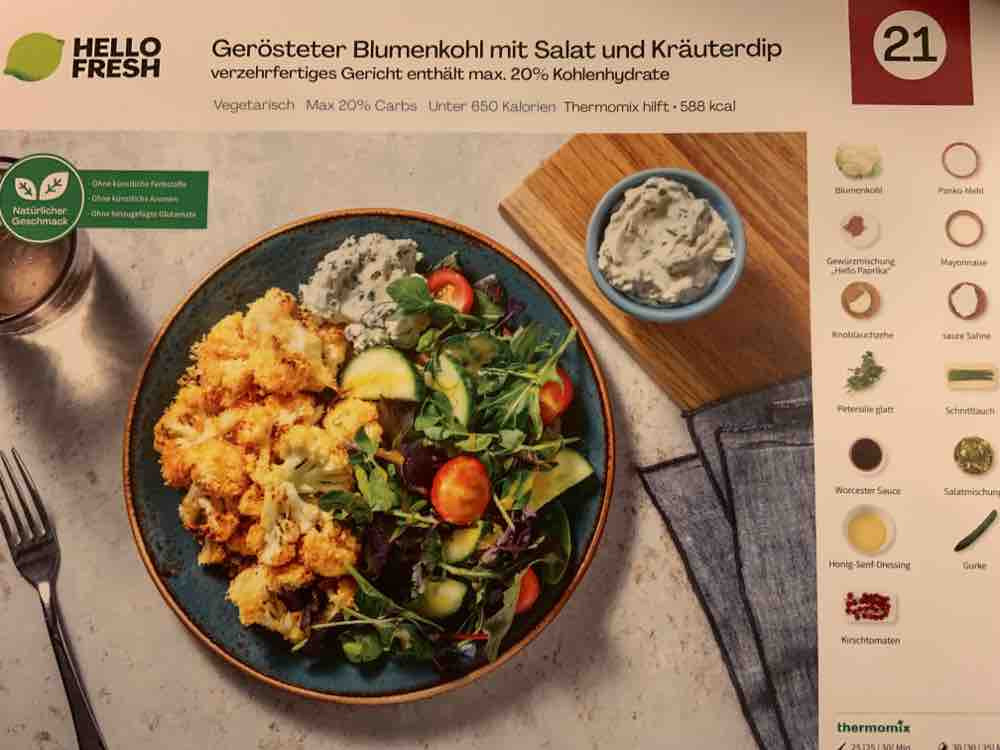 gerösteter Blumenkohl mit Salat und Kräuterdip von ElDoctore | Hochgeladen von: ElDoctore