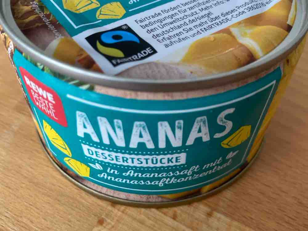 REWE Beste Wahl Ananas Dessertstücke, in Ananassaft mit Ananassa | Hochgeladen von: TAM86