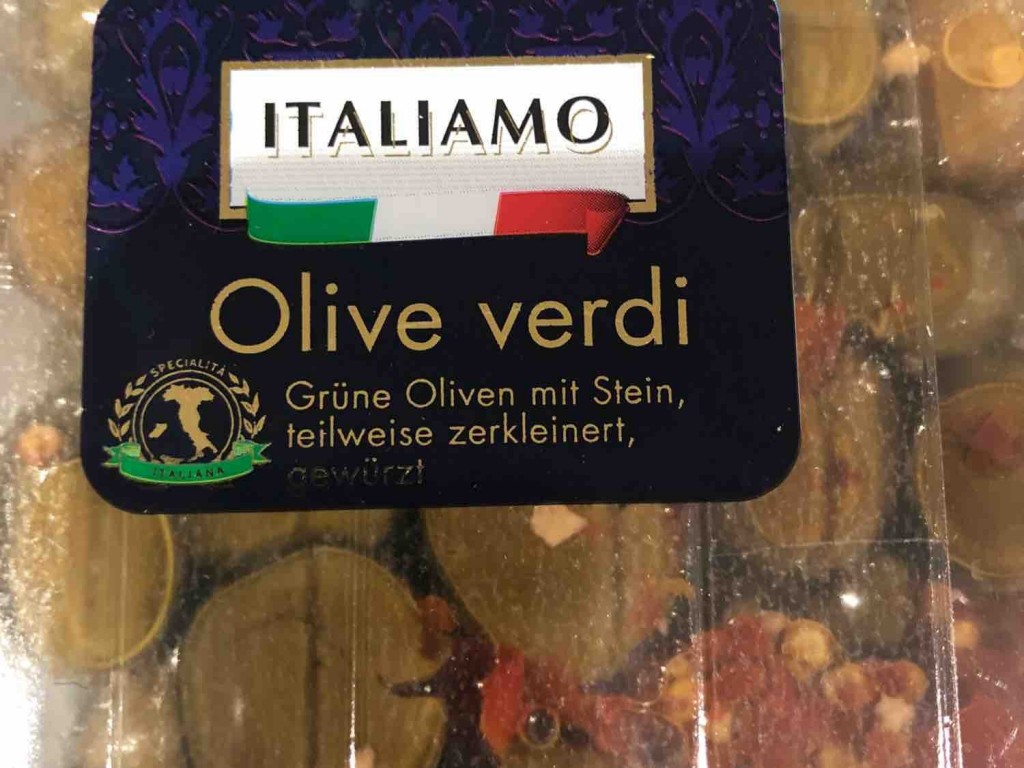 Olive verdi, Grüne Oliven mit Stein, teilweise zerkleinert, g vo | Hochgeladen von: Knuprecht