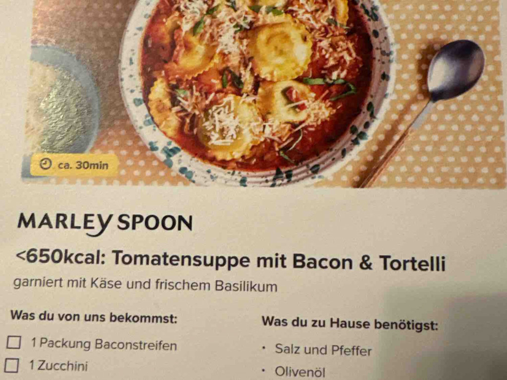 Marley Spoon Tomtensuppe, mit Bacon & Tortellini von mcgn | Hochgeladen von: mcgn