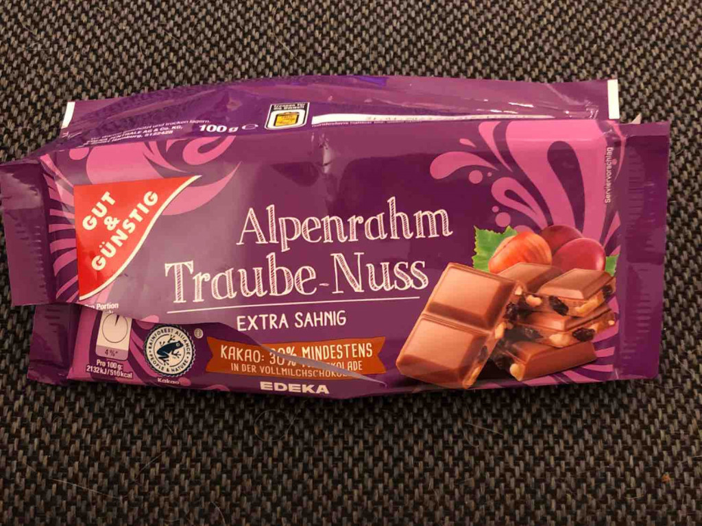 Alpenrahm Traube-Nuss Schokolade, Trauben-Nuss von Klammeraffe | Hochgeladen von: Klammeraffe