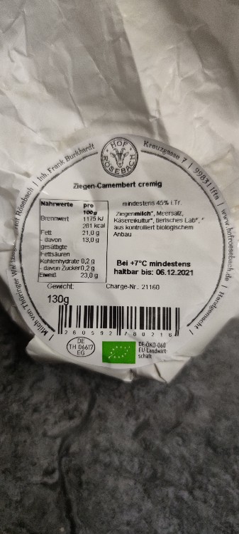 Ziegen-Camembert, 45% i. Tr. von kleineskua | Hochgeladen von: kleineskua