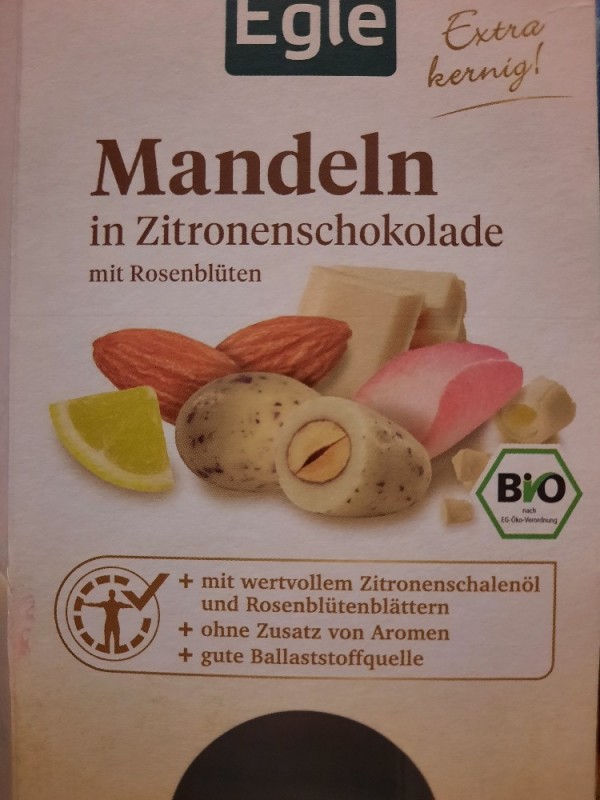 Mandeln in Zitronenschokolade, Mit Rosenblüten von bab17 | Hochgeladen von: bab17