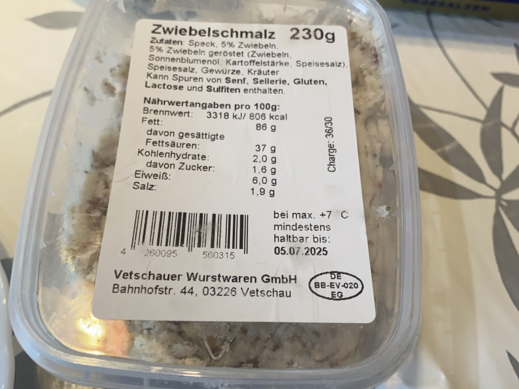 Zwiebelschmalz, 86g Fett von RolandStefan | Hochgeladen von: RolandStefan