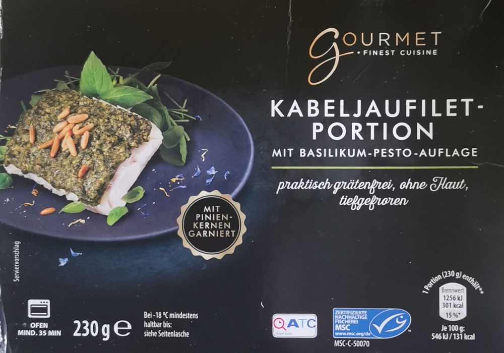 Gourmet Kabeljaufilet, Mit Basilikum Pesto Auflage von paul.poer | Hochgeladen von: paul.poerschke