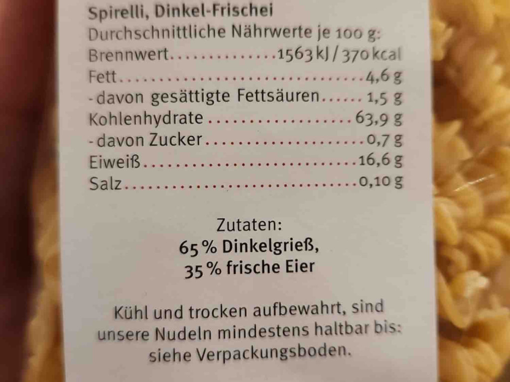 Dinkel Nudel, 65% Dinkel von Paule7 | Hochgeladen von: Paule7