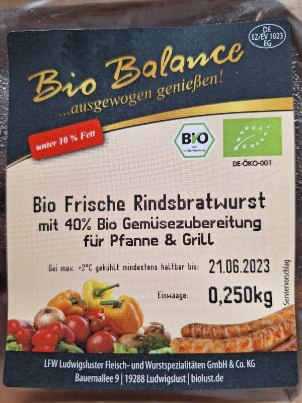 Bio Frische Rindsbratwurst, mit Bio Gemüsezubereitung, zum Brate | Hochgeladen von: FraLi13