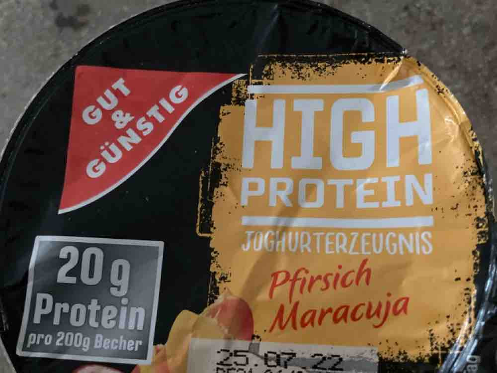 Gut & Günstig high Protein Joghurterzeugnis, Pfirsich Maracu | Hochgeladen von: vivio