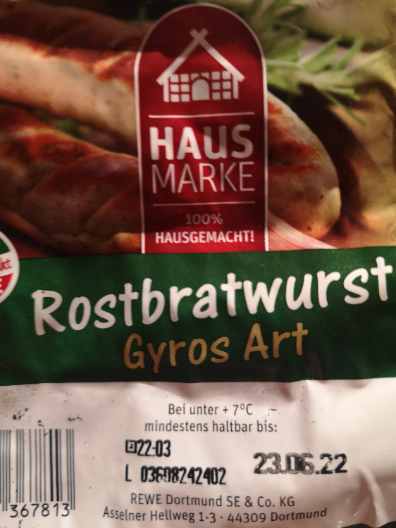 Rostbratwurst Gyros Art, Hausmarke von susu90 | Hochgeladen von: susu90