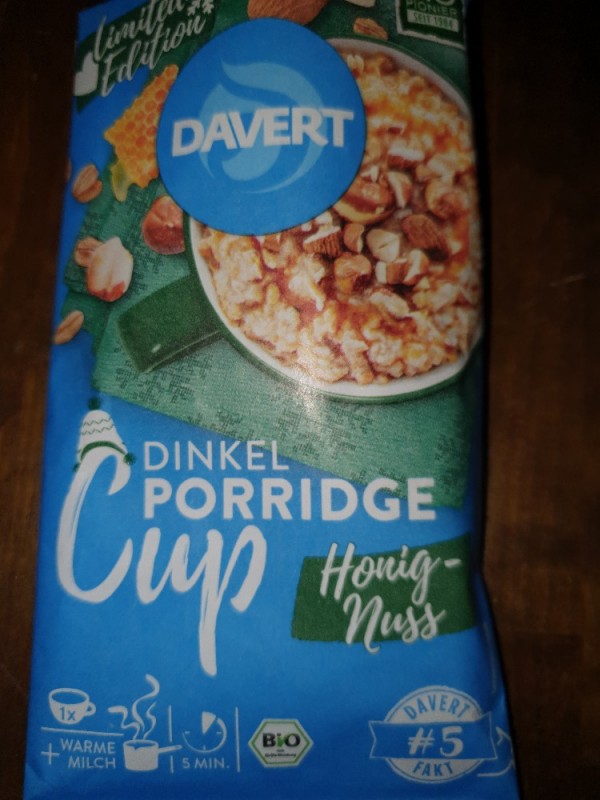 Davert Dinkel Porrige Cup Honig Nuss, mit Milch 3.5% von Knobel | Hochgeladen von: Knobel