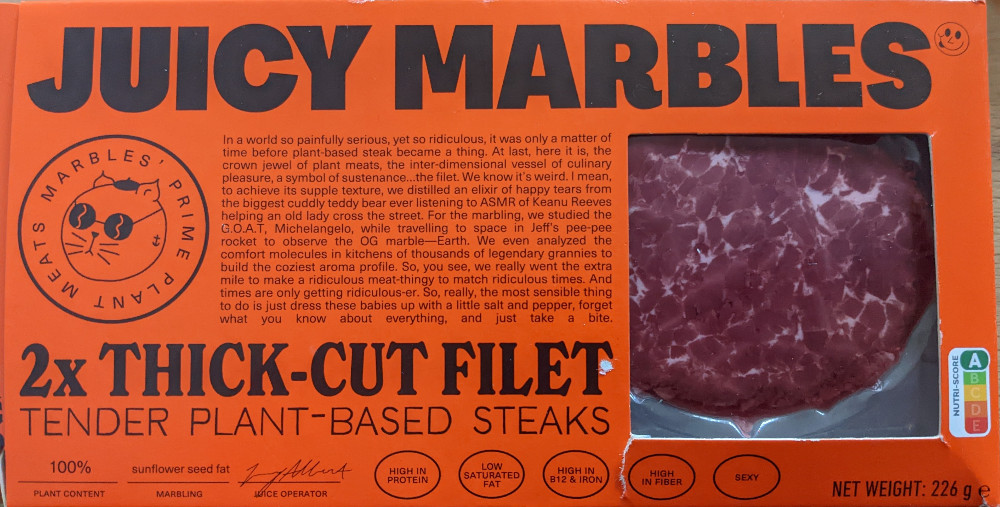 Juicy Marbles Thick-Cut Filet, Tender Plant-Based Steaks von cal | Hochgeladen von: calanira