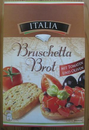 Bruschetta-Brot, mit Tomaten und Oliven  (Aldi) | Hochgeladen von: Wattwuermchen