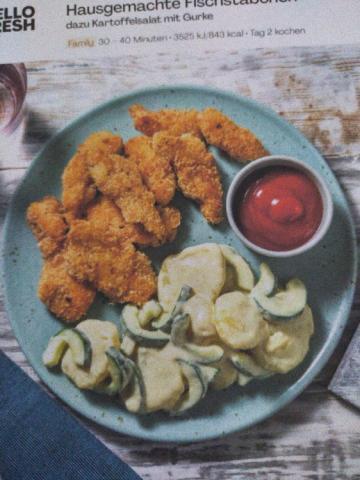 Fischstäbchen mit Kartoffelsalat und Gurke von Minke1975 | Hochgeladen von: Minke1975