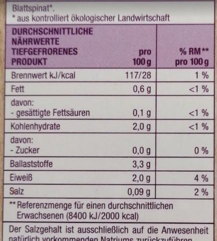 Bio Blattspinat, erntefrisch tiefgefroren | Hochgeladen von: krebserl