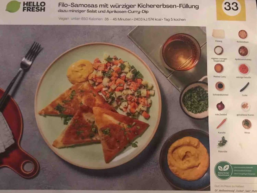 Hello Fresh Filo-Samosas mit würziger Kichererbsen-Füllung von M | Hochgeladen von: Mopsimon