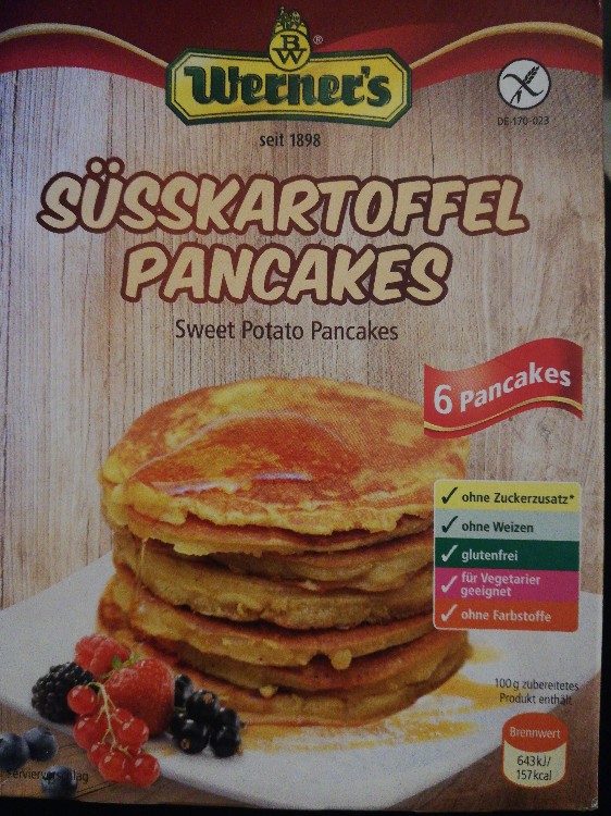 Süßkartoffel Pancakes, zubereitetes Produkt incl. 125ml Wasser + | Hochgeladen von: vcbloemer