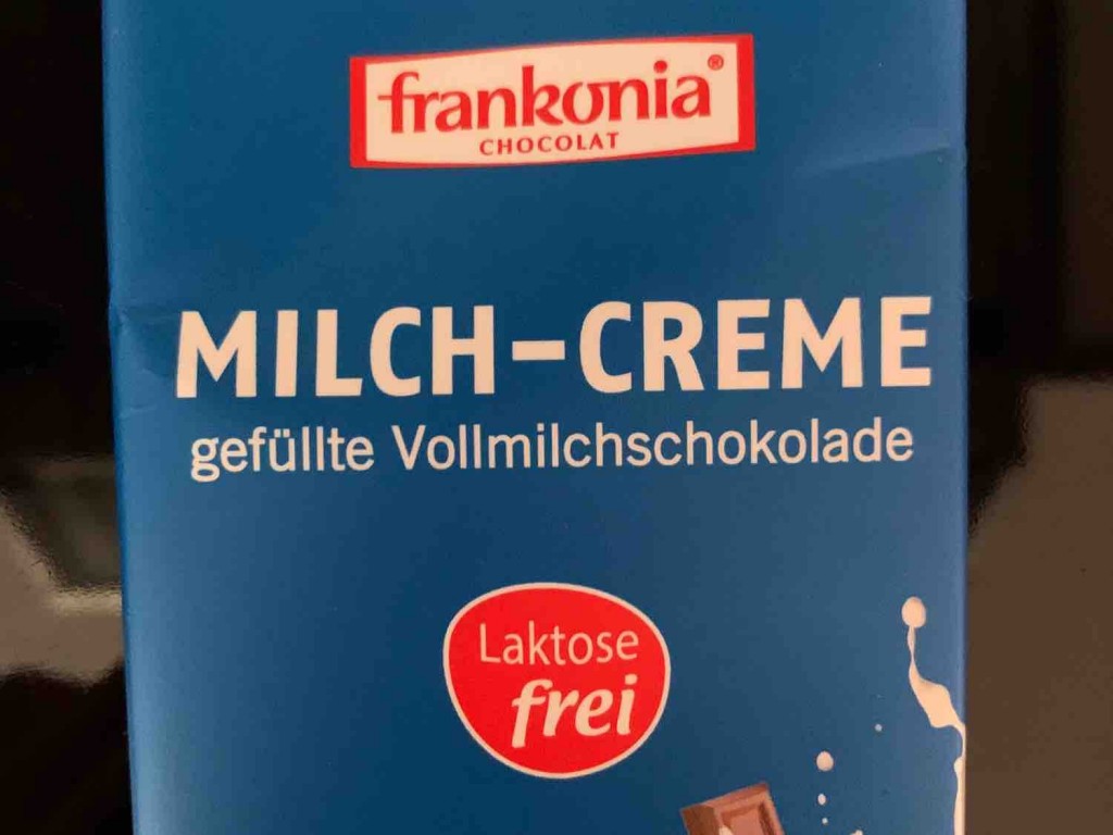 gefüllte Vollmilchschokolade, Frankonia laktosefrei, Milchcreme  | Hochgeladen von: MaexErd