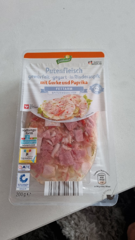 Putenfleisch in Rideraspik, mit Gurke und Paprika von rudifink66 | Hochgeladen von: rudifink666306