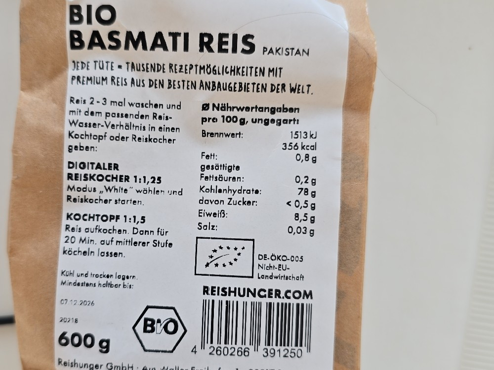 BIO BASMATIREIS, 8.5 Eiweiss von Eglifisch | Hochgeladen von: Eglifisch