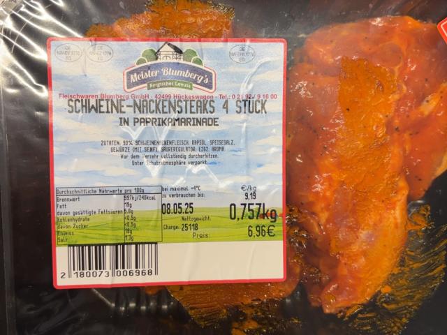 Meister Blumberg Schweine Nackensteaks, In Paprikamarinade von a | Hochgeladen von: andreasgeus Meister Blumberg Schweine Nackensteaks, In Paprikamarinade von a | Hochgeladen von: andreasgeus