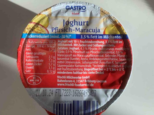 Joghurt Pfirsich-Maracuja, zuckerreduziert, 3,5% Fett von TaSueM | Hochgeladen von: TaSueMa