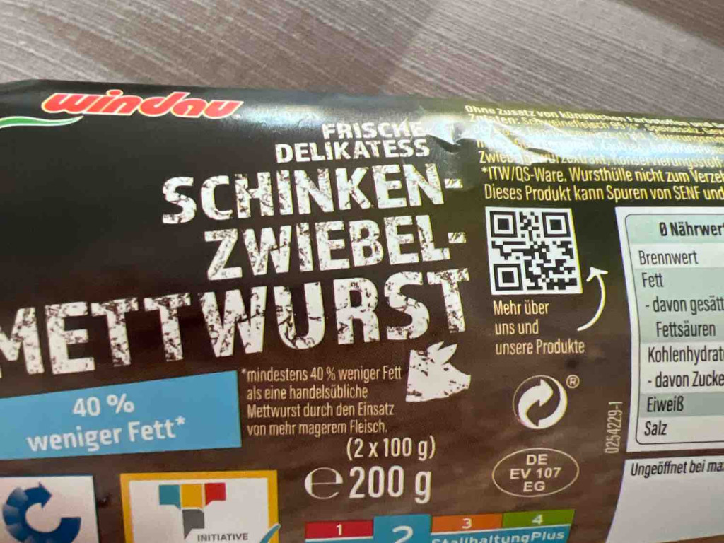 Schinken-Zwiebel-Mettwurst fettarm, 8g Fett von maditanick | Hochgeladen von: maditanick