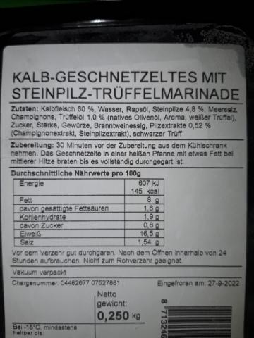 Kalb-Geschnetzeltes, Mit Steinpilz-Trüffelmarinade von Amuljar | Hochgeladen von: Amuljar