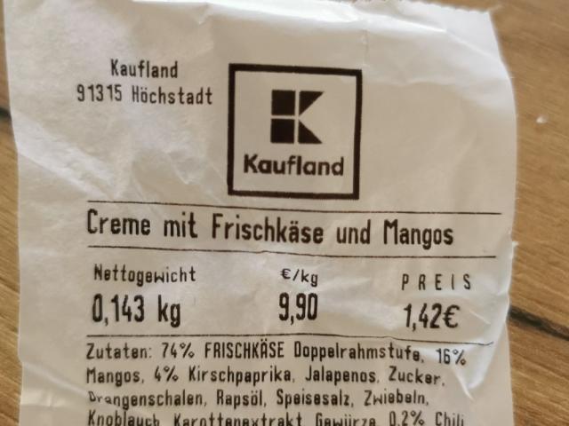 Creme mit Frischkäse und Mango, Kaufland Frischetheke von Renate | Hochgeladen von: Renate70