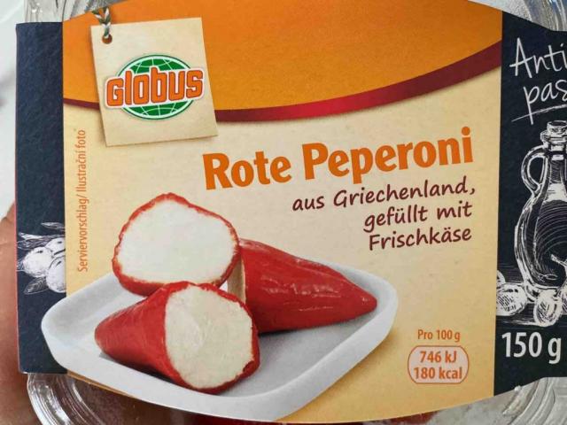 Rote Peperoni aus Griechenland gefüllt mit Frischkäse, Antipasti | Hochgeladen von: Deggial