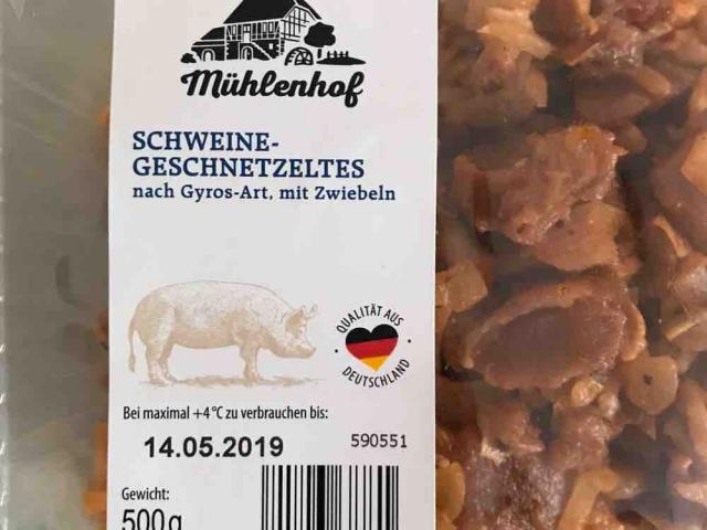 Schweine-Geschnetzeltes nach Gyros Art, mariniert, mit Zwiebeln  | Hochgeladen von: P867120