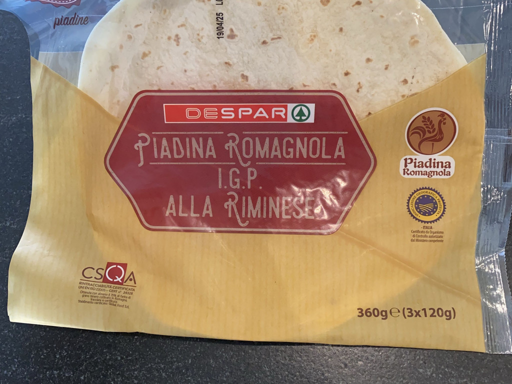 Piadina romagnola igp alla riminese, Despar von thesi | Hochgeladen von: thesi Piadina romagnola igp alla riminese, Despar von thesi | Hochgeladen von: thesi