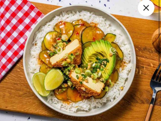 Tofu-Katsu Bowl mit Avocado, Limetten-Erdnuss-Gremolata & Sw | Hochgeladen von: clairestw