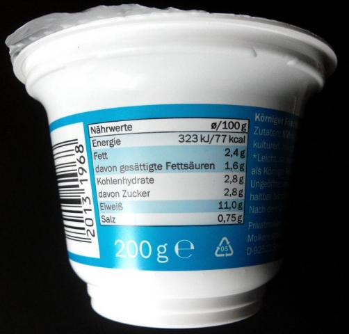 Körniger Frischkäse light, 2,4% Fett | Hochgeladen von: Bellis